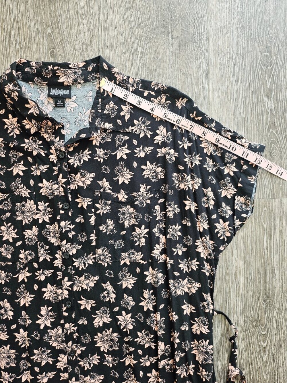 LuLaRoe Black Floral Button Front Maxi Dress Size M - Picture 12 of 12